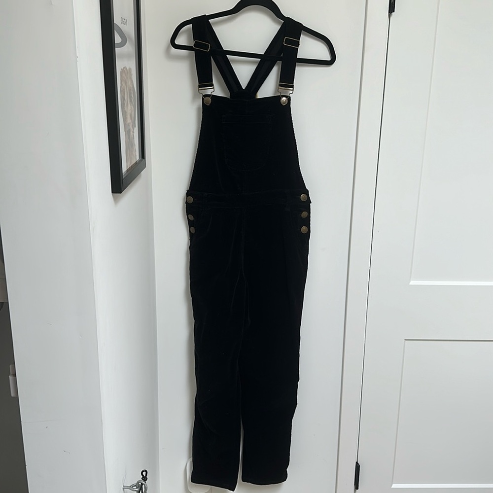Black corduroy overalls, size small